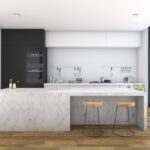 Consejos de Cuidado para Revestimientos de Paredes y Suelos. Cocina moderna con suelo de madera